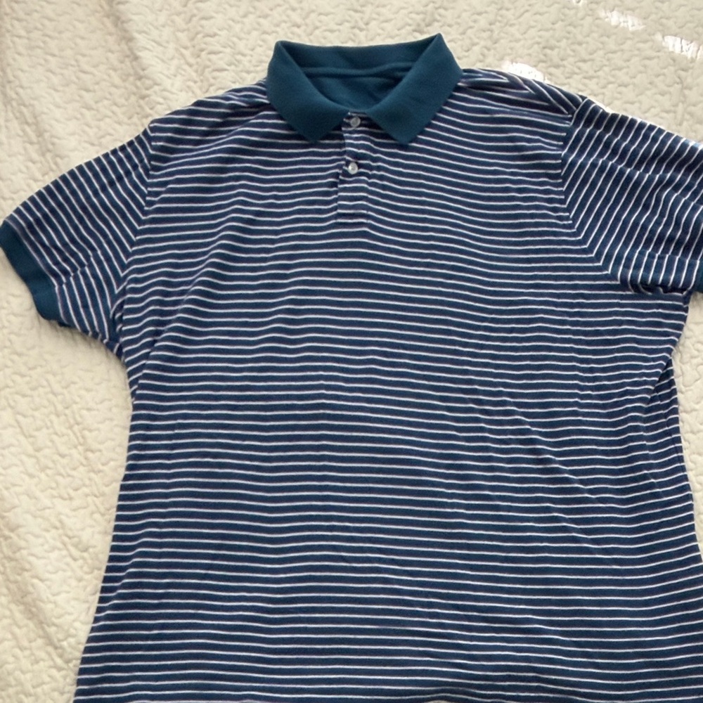 Classic Blue Striped Polo Shirt